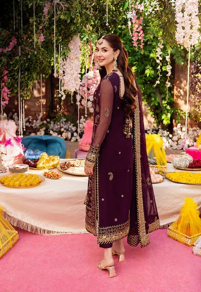 Designer wear Luxury Chiffon Embroidered 3 piece Unstitched