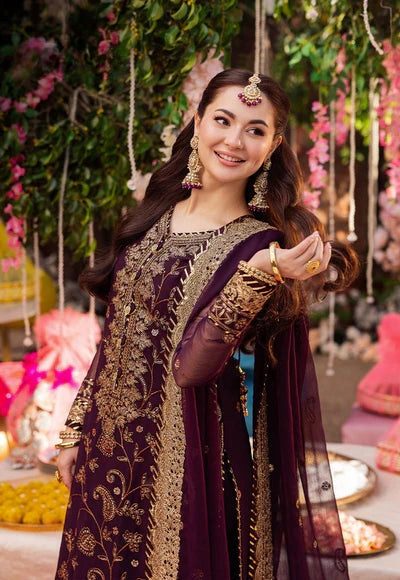 Designer wear Luxury Chiffon Embroidered 3 piece Unstitched