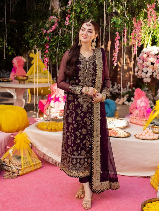 Designer wear Luxury Chiffon Embroidered 3 piece Unstitched