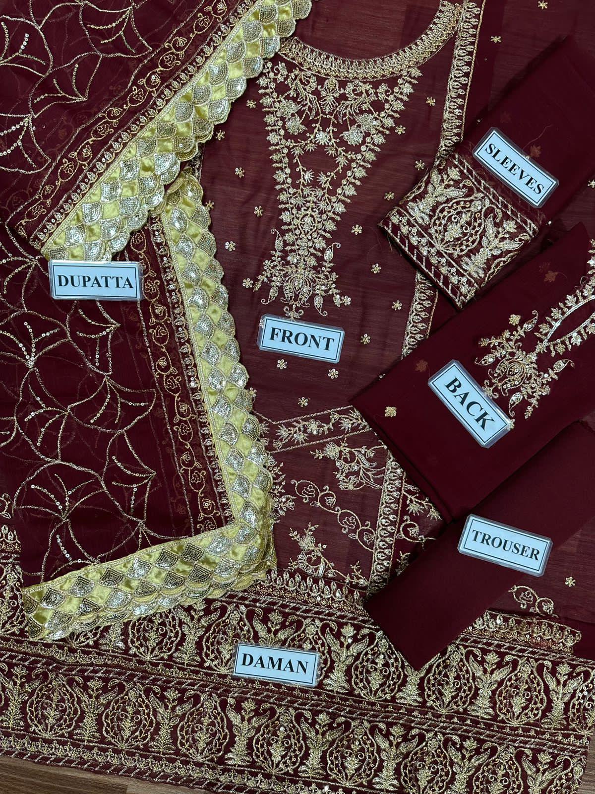 Designer wear Embroided Shalwar Kameez Dress 3 Pcs