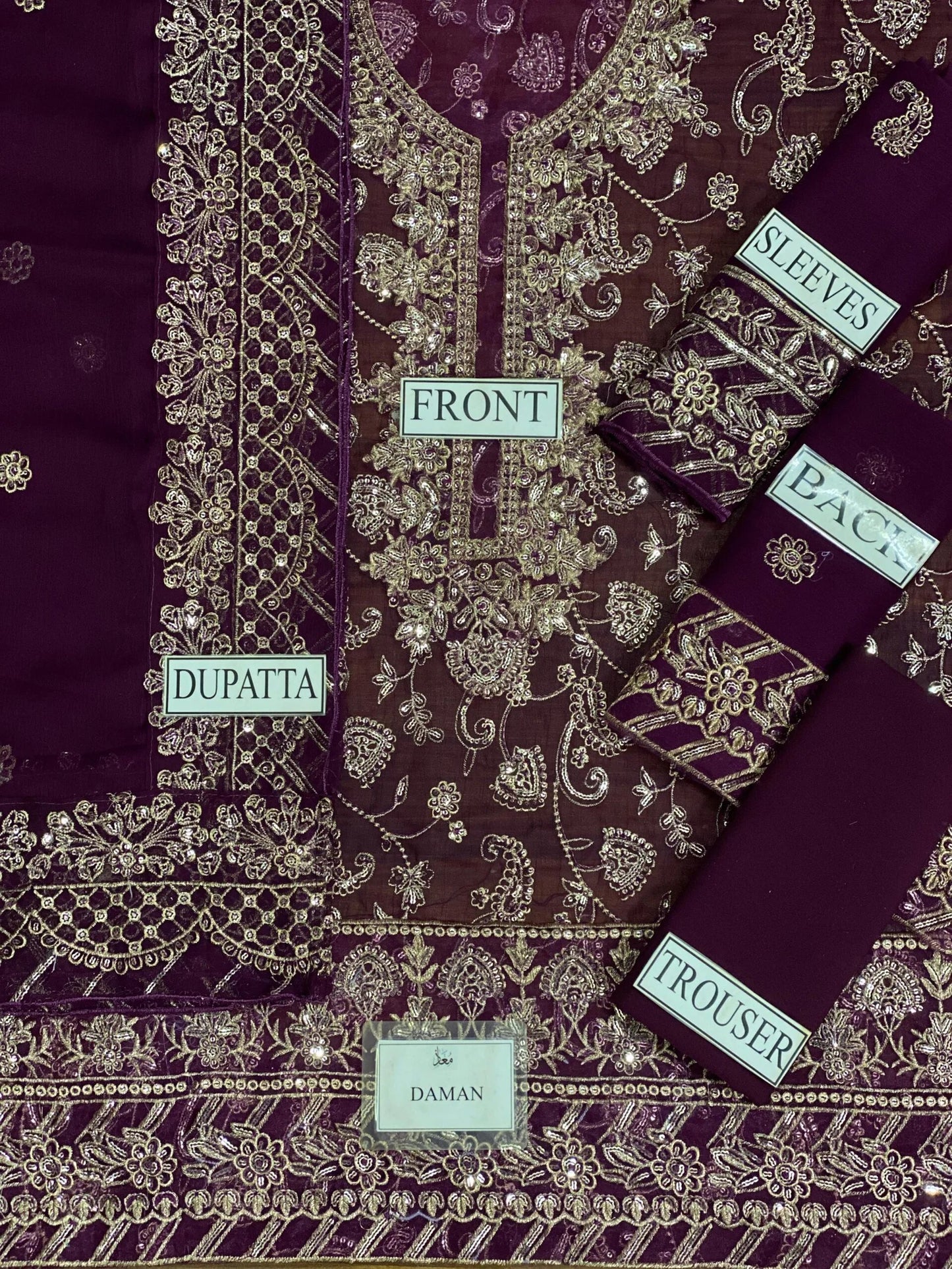 Designer wear Luxury Chiffon Embroidered 3 piece Unstitched